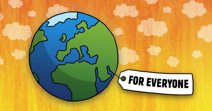 Image of the world with a tag reading For Everyone