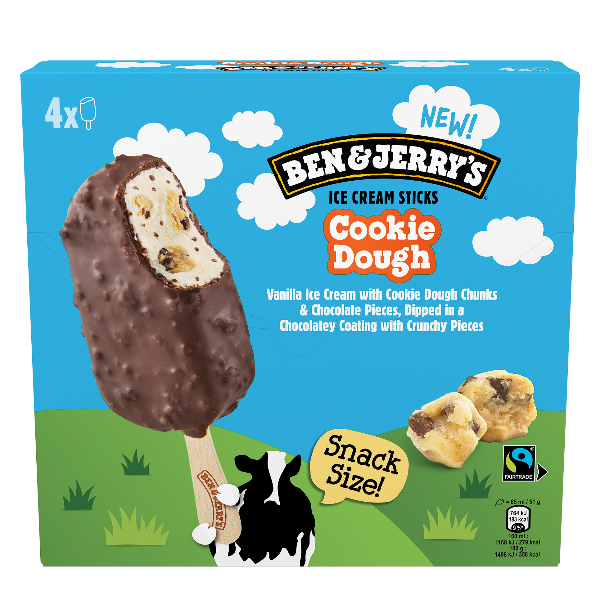 Cookie Dough Eiscreme - Sticks Multipack