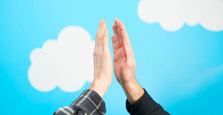 2 hands high fiving