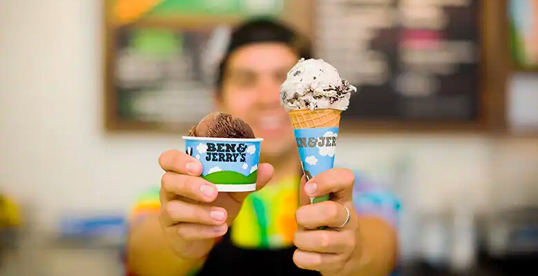 scooper holding out ice cream